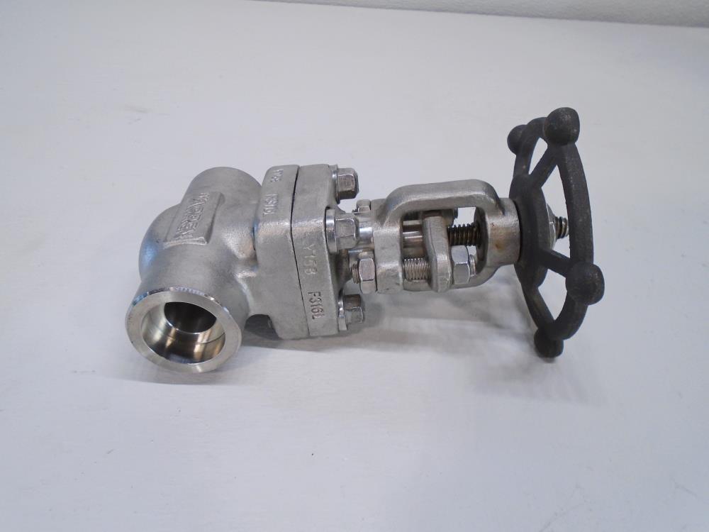 Lot of (3) Warren 1" Socketweld 800# Stainless Steel Gate Valves 801HF-T